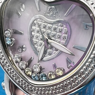 TECHNO MASTER Watch-58 DIAMONDS, Floating HEART Shape Bezel  display picture 3