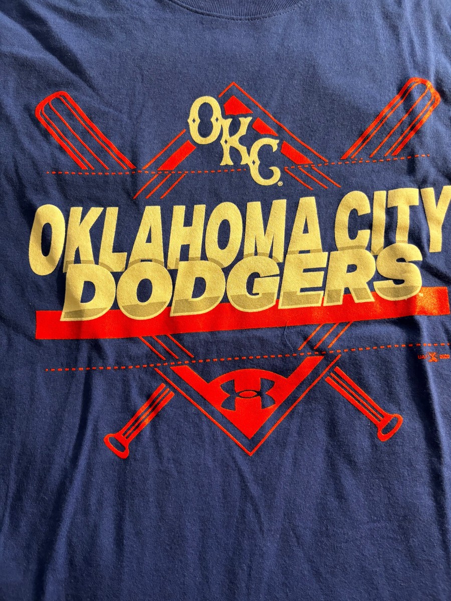 Oklahoma City dodgers t shirt logo Under Armour Med Blue MILB