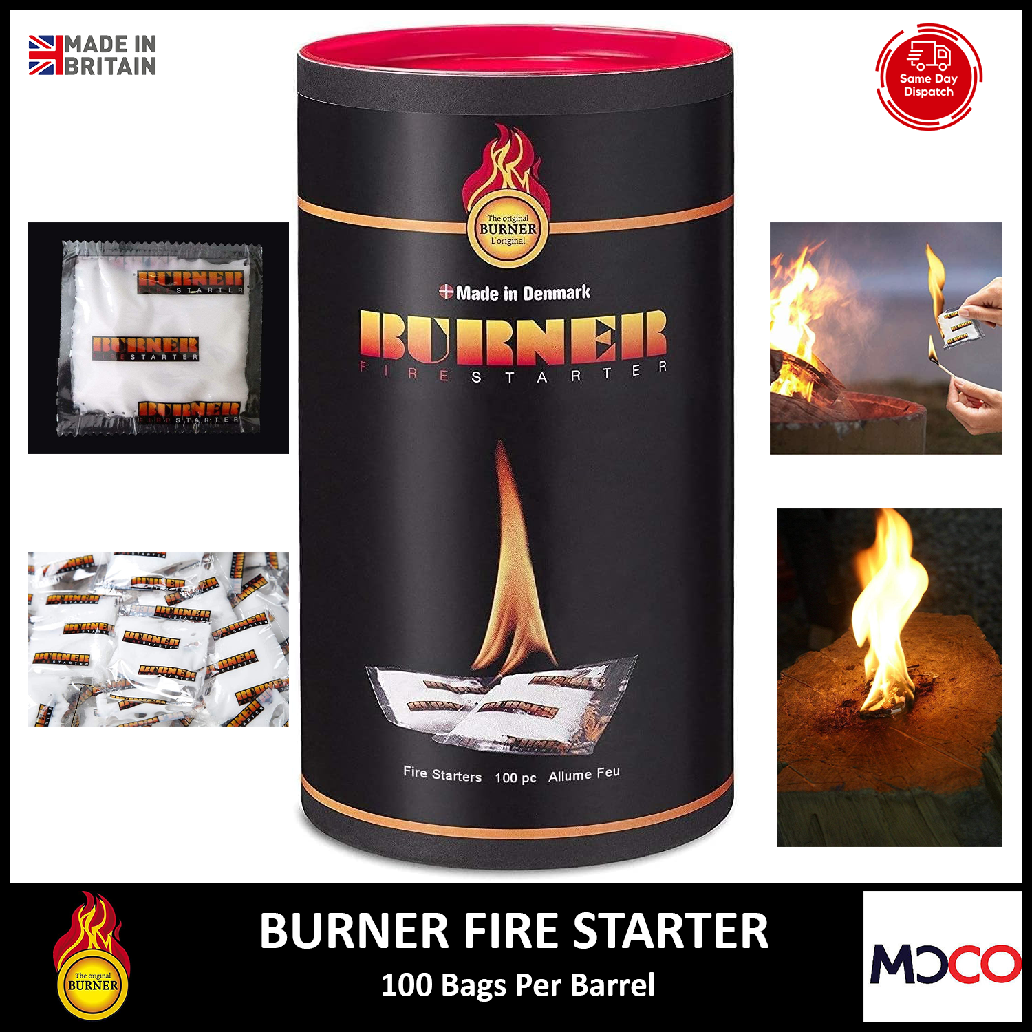 Burner Firestarter Firelighters Odourless Oven Fireplaces Stoves BBQ 100  Sachets | eBay