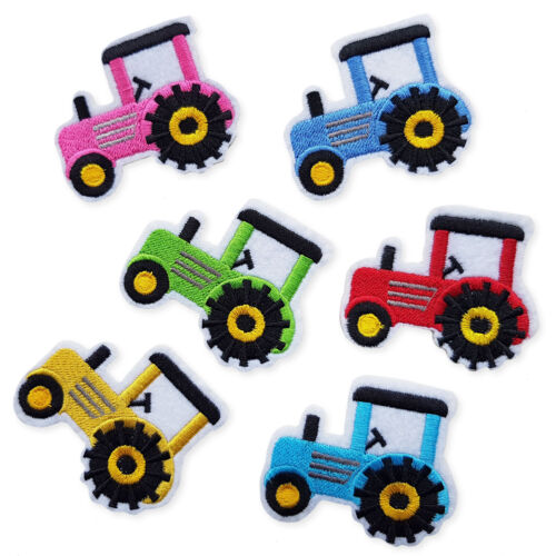 Children's Kid Tractor Truck Iron Sew on Appliques Patches Embroidered Scrapbook - Picture 1 of 7