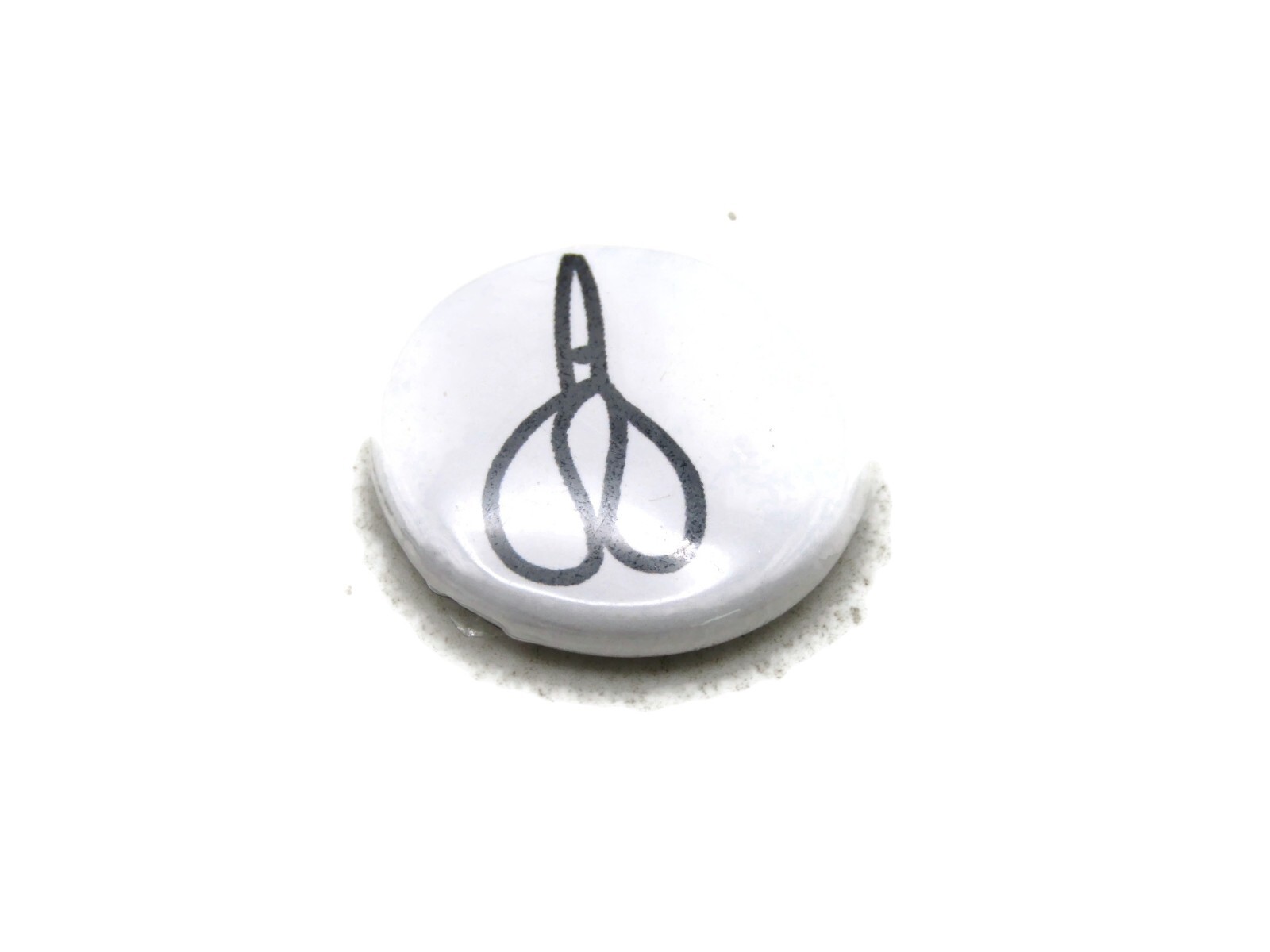 Scissors Line Graphic Pin Black & White-image