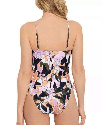 Salt + Cove Juniors' Lace-Up-Side One-Piece Swimsuit 17D 202 - Picture 2 of 6