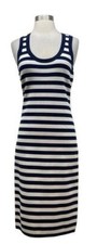 MICHAEL KORS BLUE/WHITE STRIPED SLEEVELESS DRESS SIZE M NEW ($175)