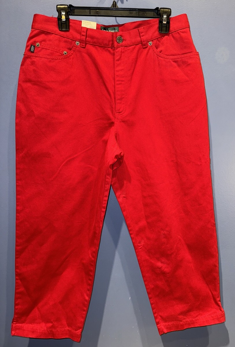 Womens 14 Red Jeans, Lauren Jeans Emerald Label Vintage NWT, 33 X