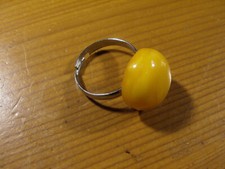 NATURAL OLD ANTIQUE YELLOW BUTTERSCOTCH BALTIC AMBER RING