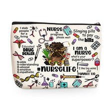 Inspirational Nurse Gifts RN Black Women Nurse Makeup Bag Cosmetic Bag Nurse ...