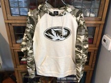 Missouri Tigers Camo Sleeved Colosseum Pullover Hoodie Sz M - Cool