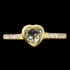 925 Sterling Silver Heart Aquamarine 6mm Simulated Cz Ring Size 8