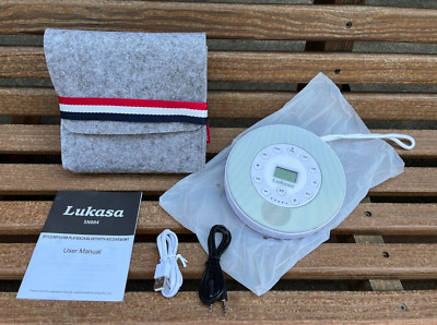 NEW Lukasa Portable CD Player Speaker W/ MP3 USB BT Playback & Bluetooth WHITE
