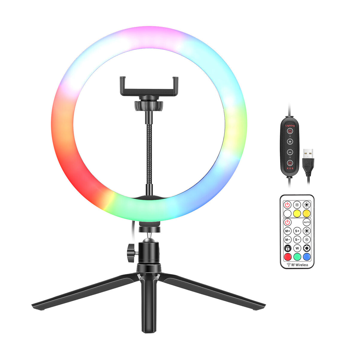 Neewer 10-inch RGB Ring Light Selfie Light Ring with Tripod Stand & Phone  Holder
