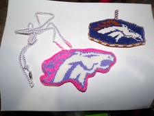 Denver Broncos Football Man's  Woman's Pendants Logos Handmade Beaded Beadwork