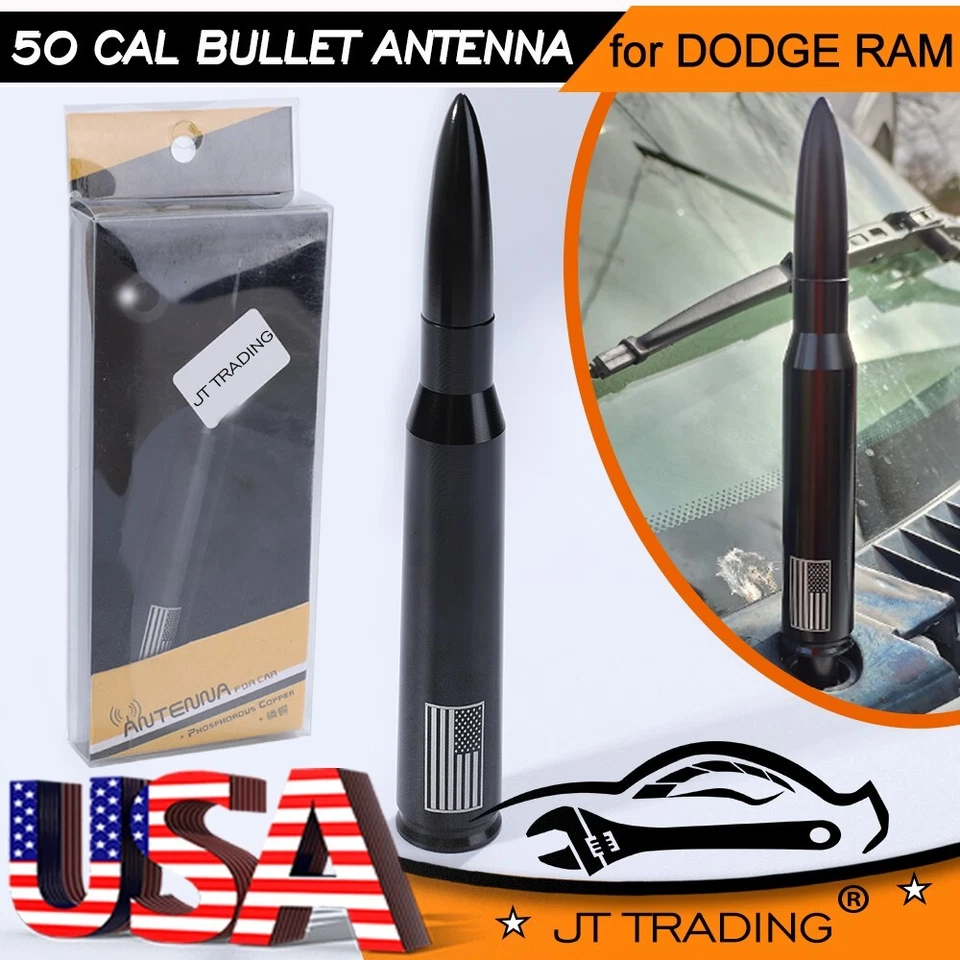 USA Flag 5.5 in Black Bullet Antenna Mast Radio For DODGE RAM 1500 / 2500 / 3500 - Image 3 of 4