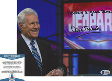 TV HOST ALEX TREBEK SIGNED AUTHENTIC 'JEOPARDY!' 8x10 PHOTO F BECKETT BAS COA