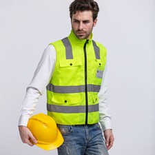 Safety Reflective Vest Hi Vis Gilet Visibility Waistcoat Jacket with Pocket Work