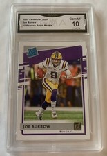 JOE BURROW 2020 RATED ROOKIE BASE RC #1 GRADED GEM MT 10 ENCASED BENGALS LSU