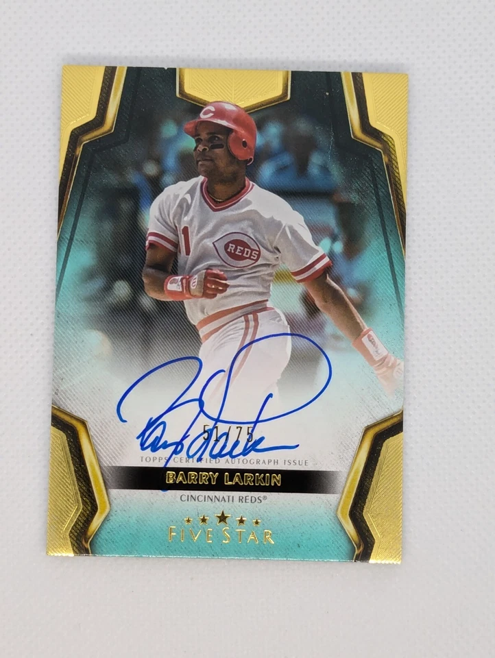 2024 Topps Five Star Autographs #FSA-BLA Barry Larkin /75 Aqua Auto On Card Reds - Image 3 of 3