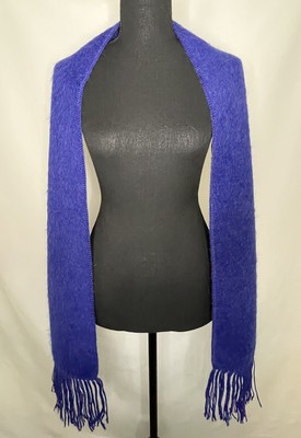 Alpaca Camargo Purple Blue Fringe Long Scarf Soft Made in Peru