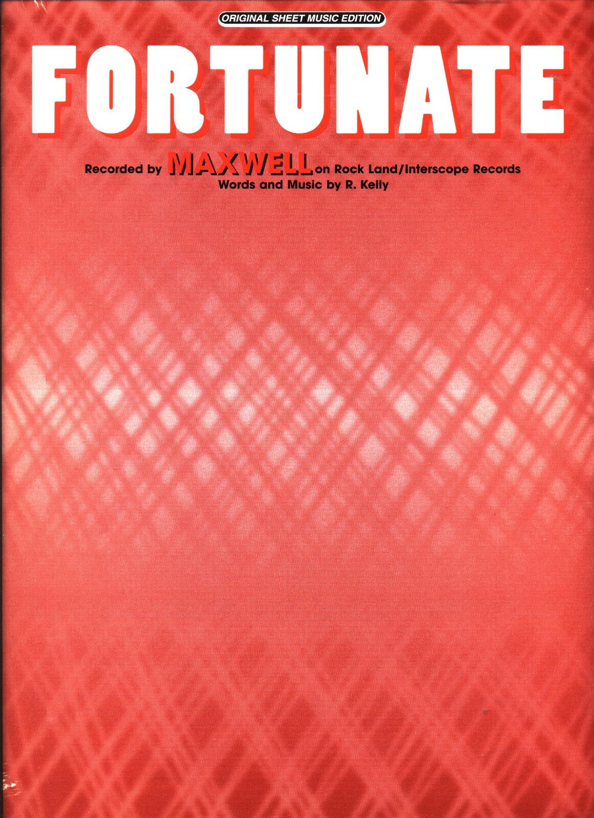 MAXWELL FORTUNATE SHEET MUSIC-PIANO/VOCAL/GUITAR/CHORDS R.KELLY RARE ...