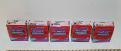Polyform Oven Baked Clay - Sculpey III - 2 oz. - Red Hot Red - Lot of 5