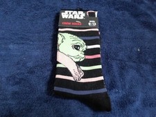 New w/Tag Disney Star Wars Crew Socks, Yoda Theme, Adult Size 9-13