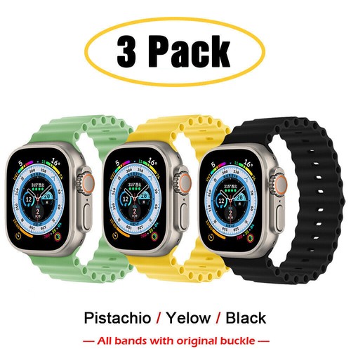 3 PACK Ocean Band Strap for Apple Watch 9 8 7 6 5 4 SE Ultra 2 40/44/41/45/49mm - Picture 15 of 35