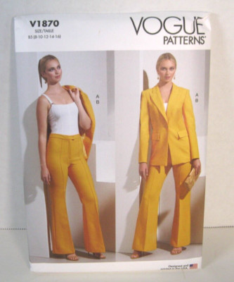 Vogue Patterns 1870 Lined Below-Hip Jacket & Flared Pants Misses' 8-16 Uncut