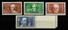 FRANCE 1936 For the intellectuals Callot, Berlioz, Hugo, & Pasteur MH U3132