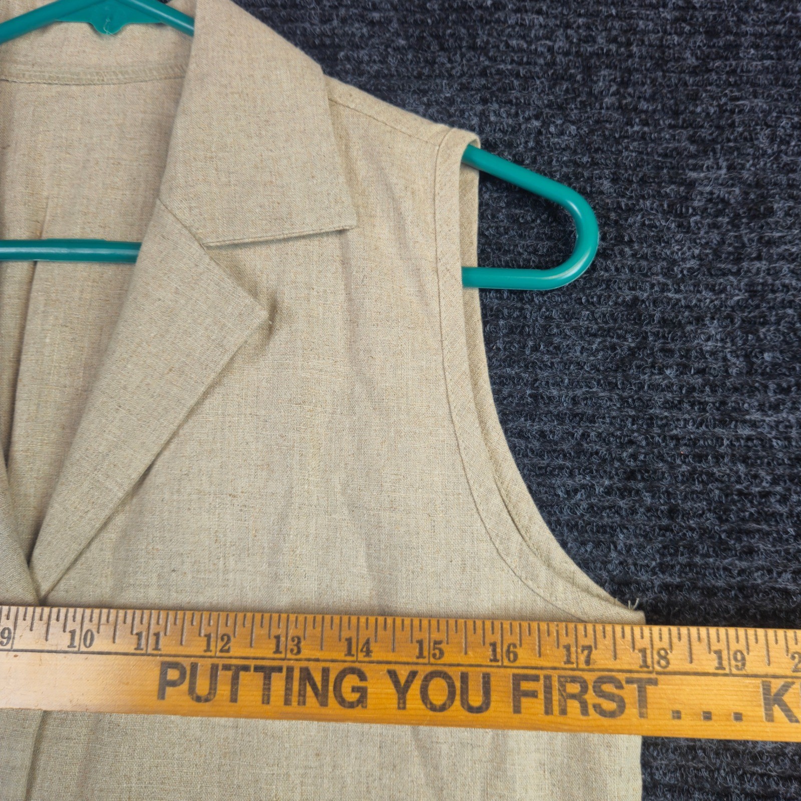 Unbranded Linen Vest Womens Medium Beige Button F… - image 4