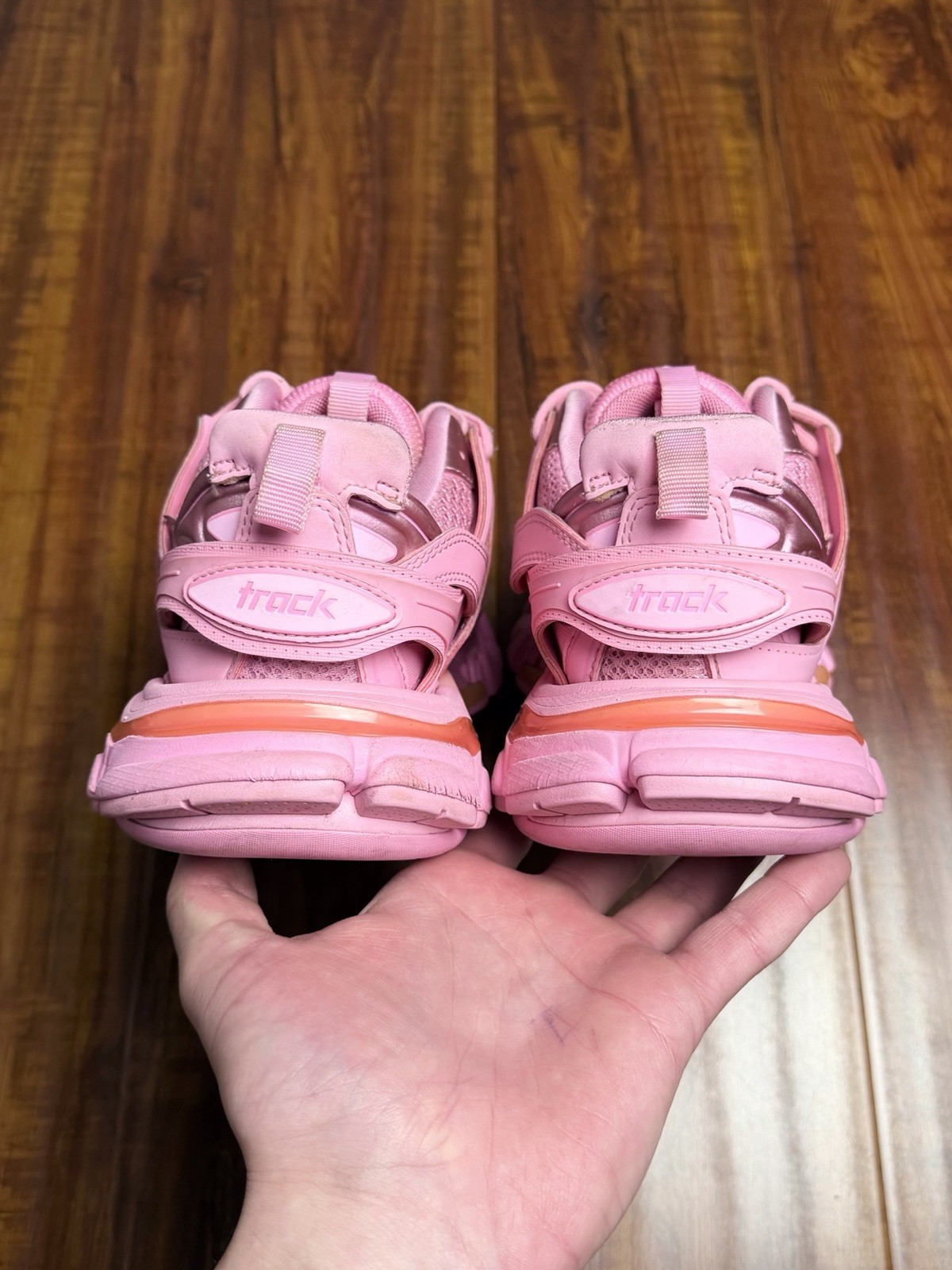 Balenciaga Track Trainers Pink Mesh Nylon Sneakers - Size 8 (38) - SHIP ASAP thumbnail 7