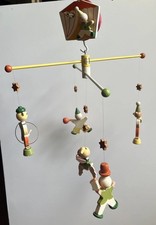 Vintage IRMI Musical Circus Wooden Nursery Rhyme Baby Crib Mobile
