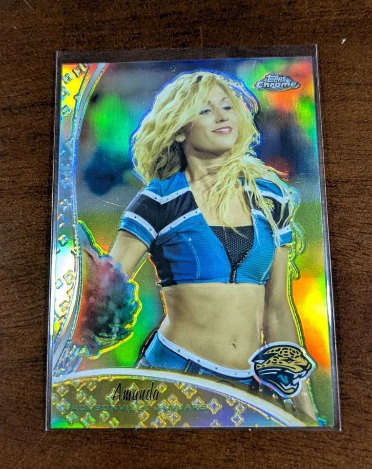 2009 Topps Chrome Cheerleaders Refractor /199 Amanda #TCC8 🔥 Jaguars - Image 4 of 4
