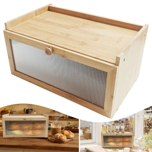 Kartols Two-Tier Bamboo Bread Bin