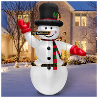 Aufblasbarer Schneemann 1,8M Mit LED Lichtern Weihnachtsdeko Garten Innen AußEn
