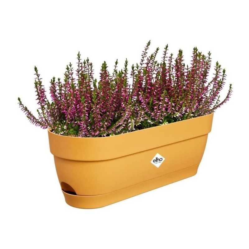 Planteur rectangle VIBIA en plastique rose poussière avec réservoir Ø50cm