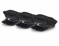 Adult Chauffeur Prom Limousine Driver Black Peaked Cap Hat Fancy Dress Costume