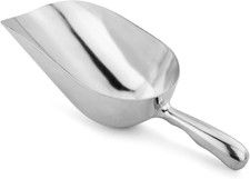 34561 One-Piece Cast Aluminum round Bottom Bar Ice Flour Utility Scoop, 38-Ounce