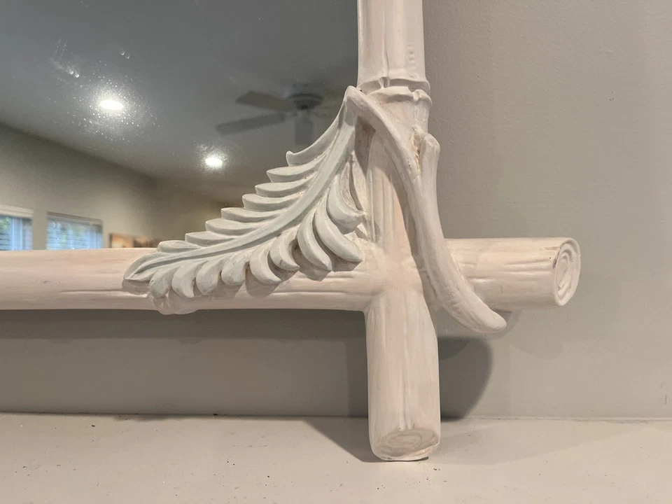 VINTAGE 1971 GAMPEL STOLL BAMBOO MIRROR NEW YORK PALM BEACH STYLE #687 HOLLYWOOD - Image 3 of 4