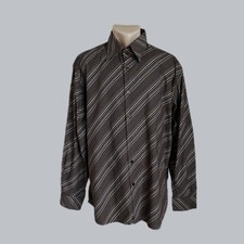 DOLCE GABBANA Men's Basic BrownStriped  Shirt  Size XL  Vintage Style