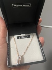 Warren James 20 Inch Rose Gold Necklace with Cubic Zirconia Pendant Brand New