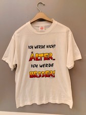 Vintage Hanes Germany Graphic T-Shirt Size L White "Ich Werde Nicht Älter"