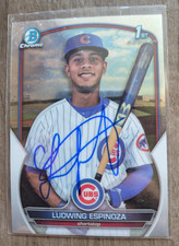 Ludwing Espinoza Signed 2023 Bowman Draft Chrome Baseball Card Cubs #BCP192