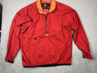Vintage Nike ACG Jacket Mens XL Red Orange 1/2 Zip Windbreaker Outer Layer 3 90s