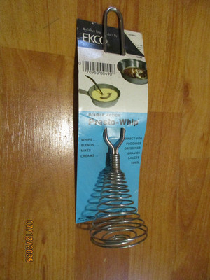 Vintage Ekco Presto-Whip Double Action Whisk New on Card Made in USA