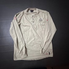 Ariat FR T Shirt Mens Large Beige Cat 2 Henley Nuclear Long Sleeve Workwear
