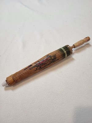 Vintage Handmade Japanese Or Chinese Oil-papered Bamboo Umbrella