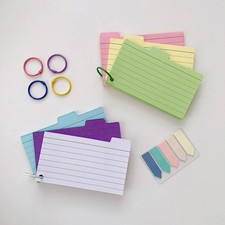 Horizontal Line Index Cards Binder Index Sticker Memo Pads  School Office