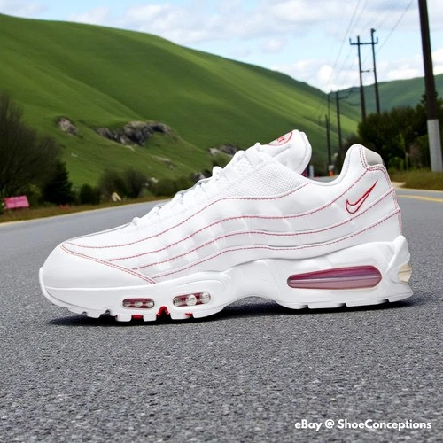 Nike Air Max 95 OG Shoes White University Red IB7936-100 Men's Sizes NEW