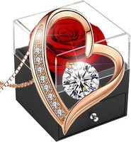 Ewige Rose Geschenkbox Rote,Infinity Rosen Rosegold Damen,Konservierte Blumen