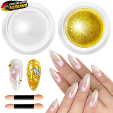 Nagelglitzerpulver Mirror-Effekt Chrome Nagelpuder f&uuml;r Anf&auml;nger, 2er Set