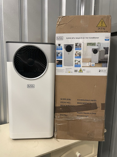 BLACK+DECKER 9000 BTU Smart Wi-Fi 3-in-1 Portable Air Con BXAC40033GB